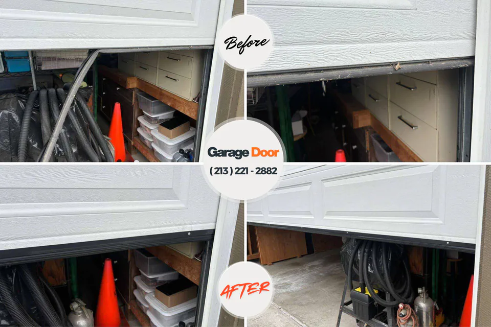 Before and after: garage door repair Vincennes, IN